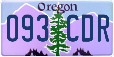 OR license plate 093CDR