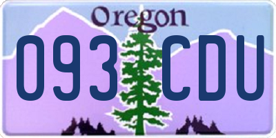 OR license plate 093CDU