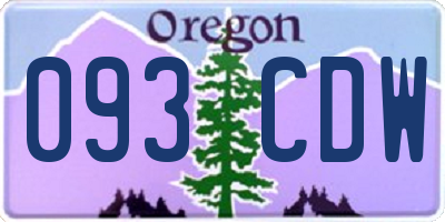 OR license plate 093CDW