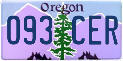 OR license plate 093CER