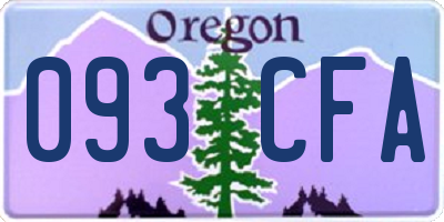 OR license plate 093CFA