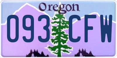 OR license plate 093CFW