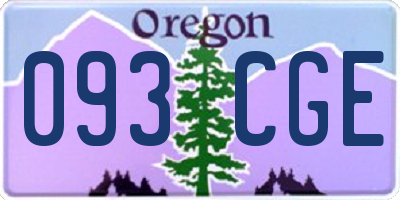 OR license plate 093CGE