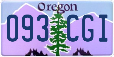 OR license plate 093CGI