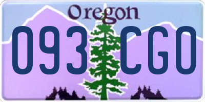 OR license plate 093CGO