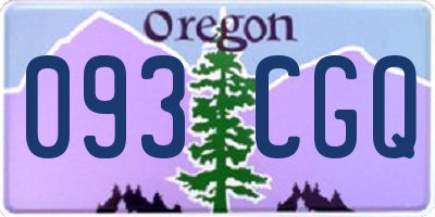 OR license plate 093CGQ