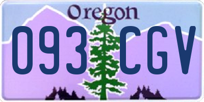 OR license plate 093CGV