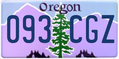 OR license plate 093CGZ