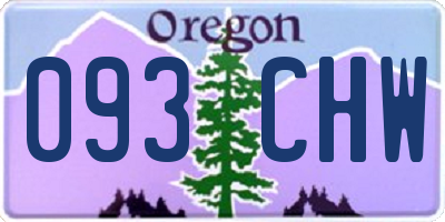 OR license plate 093CHW