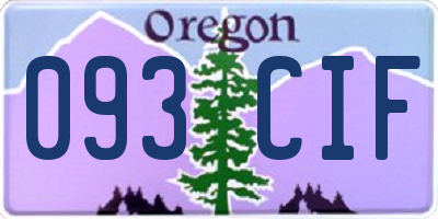 OR license plate 093CIF