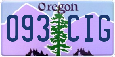 OR license plate 093CIG
