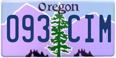 OR license plate 093CIM
