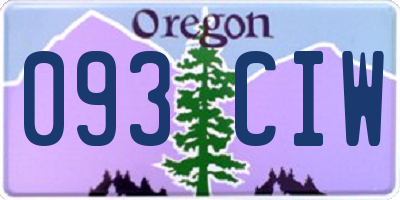OR license plate 093CIW