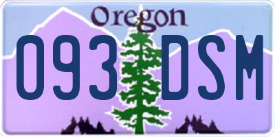 OR license plate 093DSM
