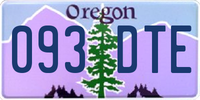 OR license plate 093DTE