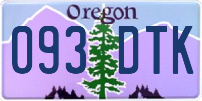 OR license plate 093DTK