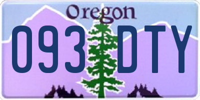 OR license plate 093DTY