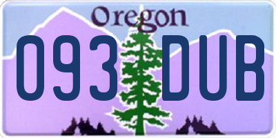 OR license plate 093DUB