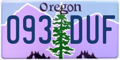 OR license plate 093DUF