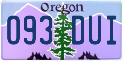OR license plate 093DUI