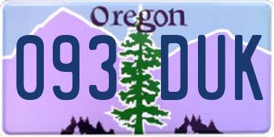 OR license plate 093DUK