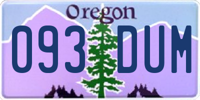 OR license plate 093DUM