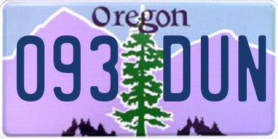 OR license plate 093DUN