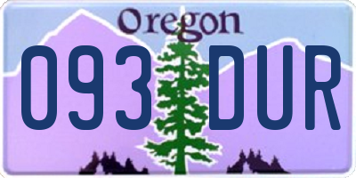 OR license plate 093DUR