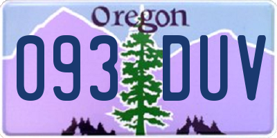 OR license plate 093DUV