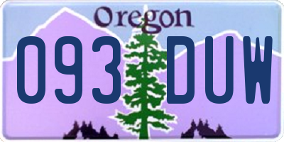 OR license plate 093DUW