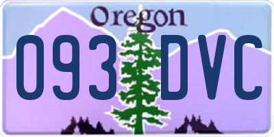 OR license plate 093DVC