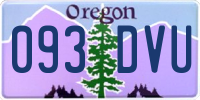 OR license plate 093DVU