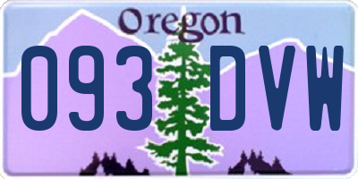 OR license plate 093DVW