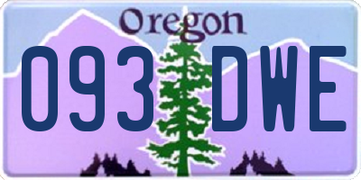 OR license plate 093DWE