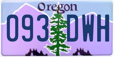 OR license plate 093DWH