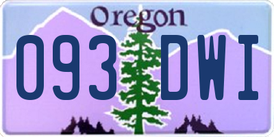 OR license plate 093DWI