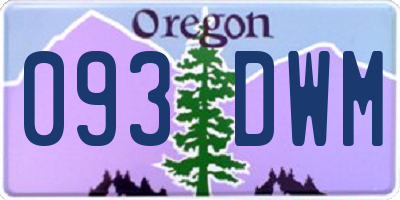 OR license plate 093DWM