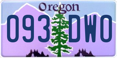 OR license plate 093DWO