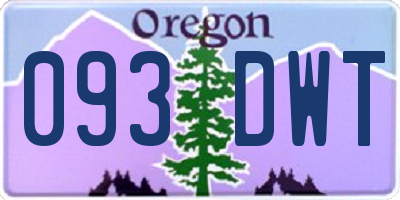 OR license plate 093DWT