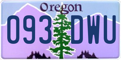 OR license plate 093DWU