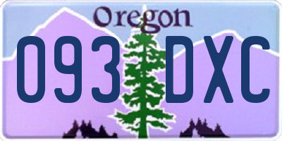 OR license plate 093DXC