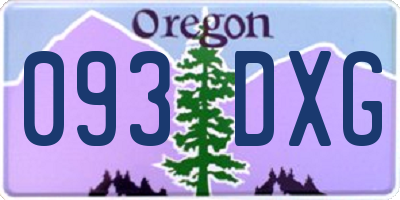 OR license plate 093DXG