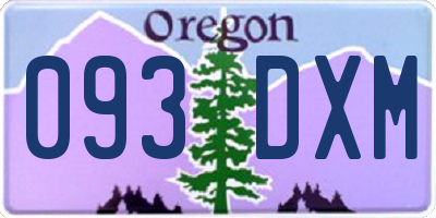 OR license plate 093DXM