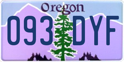 OR license plate 093DYF
