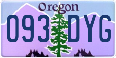 OR license plate 093DYG