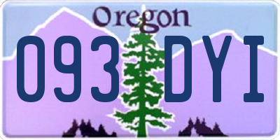 OR license plate 093DYI