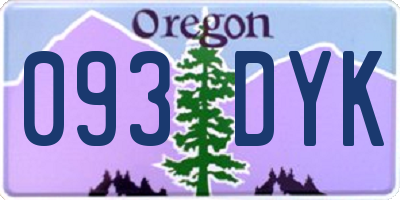 OR license plate 093DYK