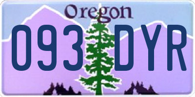 OR license plate 093DYR