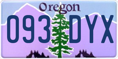 OR license plate 093DYX