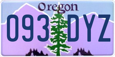 OR license plate 093DYZ